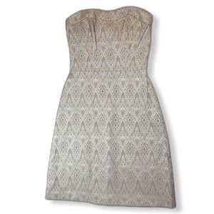 WHBM Strapless Short Jacquard Dress